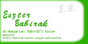 eszter babirak business card